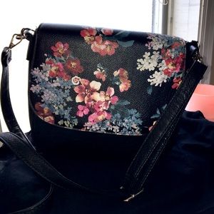 Black and floral purse